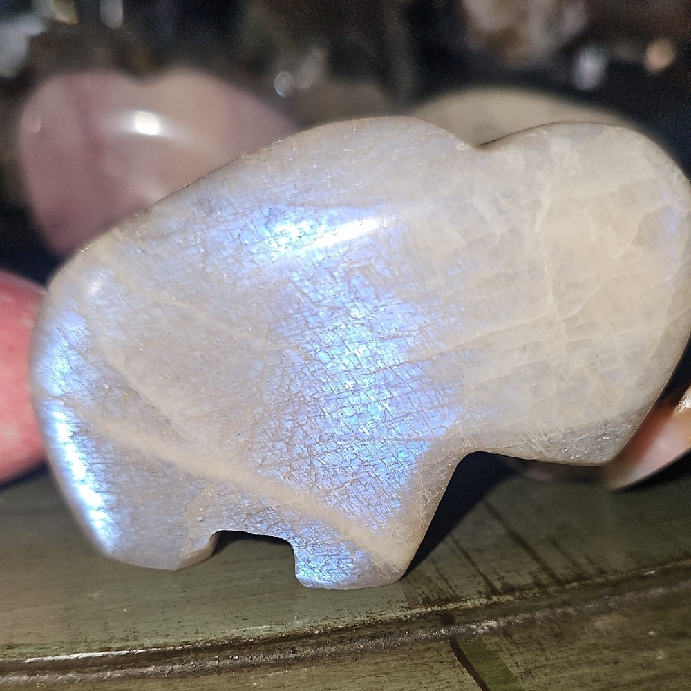 Moonstone Iridescent Bisson Figurine